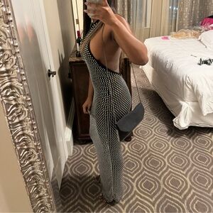 Pretty Little Things + Naomi Campbell 
Maxi Rhinestone Embellished black dress